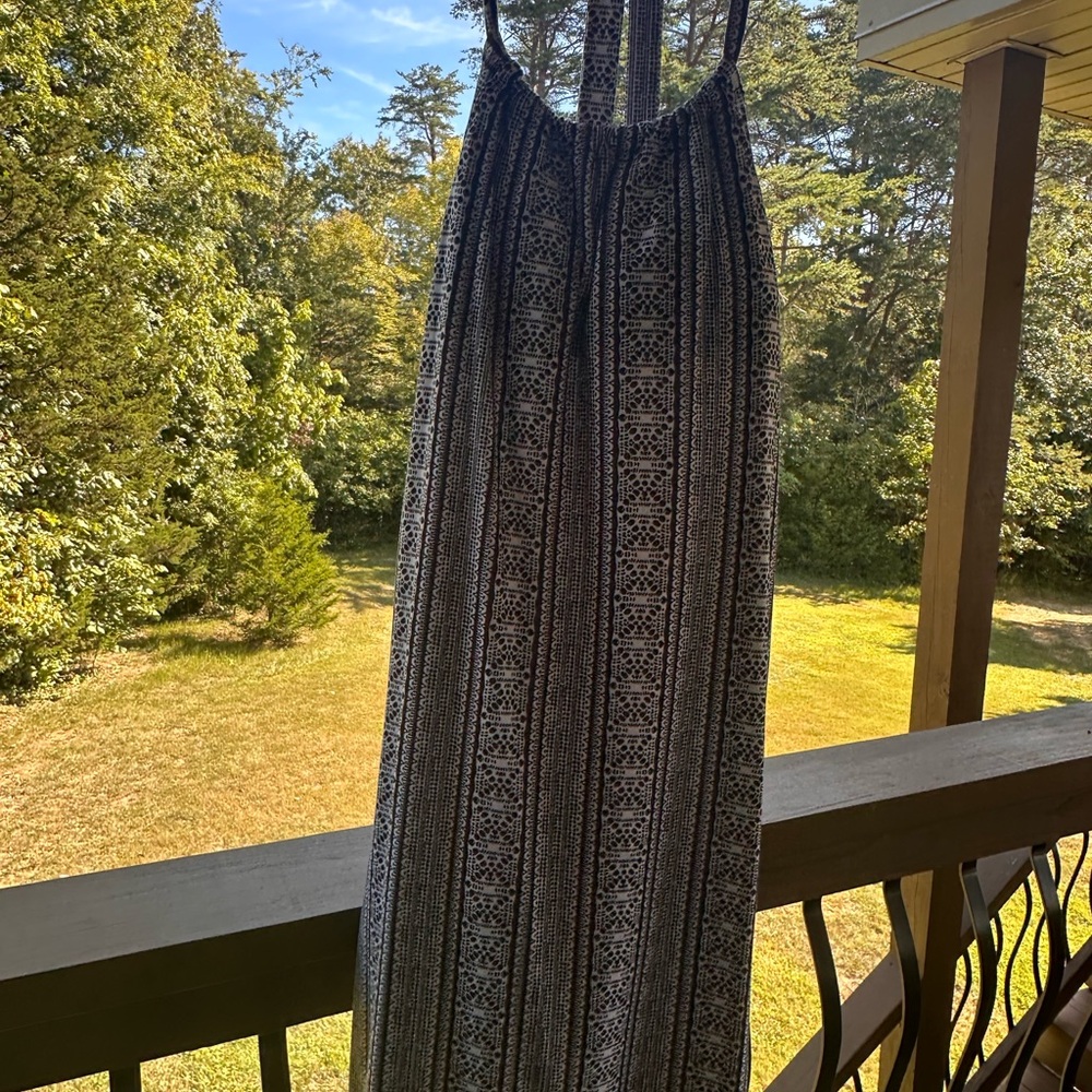 Prada Black and White Patterned Maxi Dress